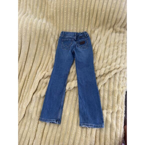 Girls Wrangler Blue Jeans Boot Cut adjustable waist Size 8 Regular - Picture 1 of 8